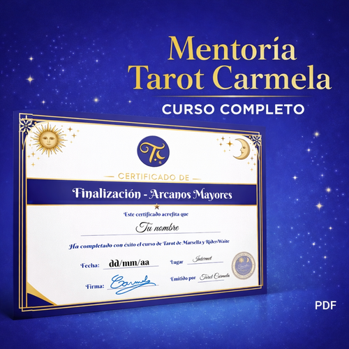 Mentoría Tarot Carmela - Curso Completo Arcanos Mayores - Certificado